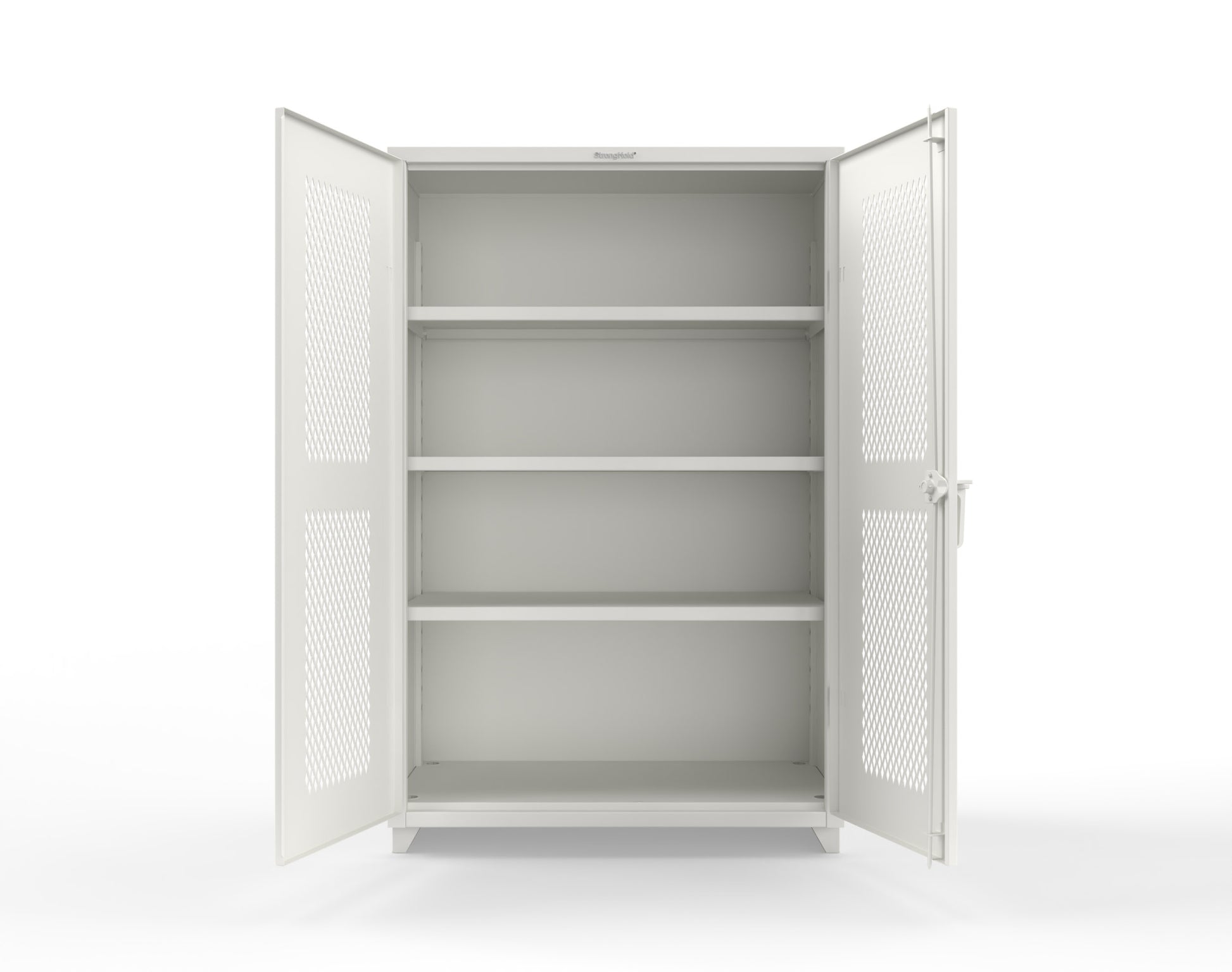 Extra Heavy Duty 14 GA Cabinet with Ventilated (Diamond) Doors - 48 In. W x 24 In. D x 75 In. H - 46-V-243-L-9003