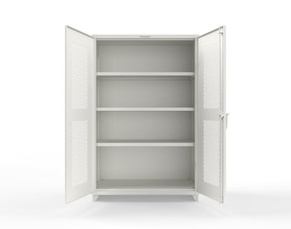 Extra Heavy Duty 14 GA Cabinet with Ventilated (Diamond) Doors - 48 In. W x 24 In. D x 75 In. H - 46-V-243-L-9003