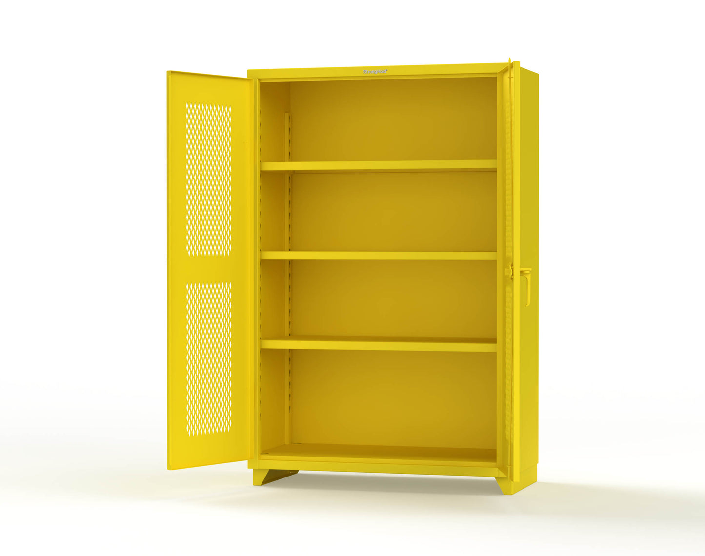 Extra Heavy Duty 14 GA Cabinet with Ventilated (Diamond) Doors - 48 In. W x 24 In. D x 75 In. H - 46-V-243-L-1021