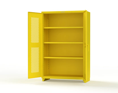 Extra Heavy Duty 14 GA Cabinet with Ventilated (Diamond) Doors - 48 In. W x 24 In. D x 75 In. H - 46-V-243-L-1021