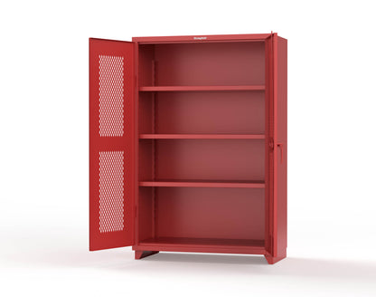 Extra Heavy Duty 14 GA Cabinet with Ventilated (Diamond) Doors - 48 In. W x 24 In. D x 75 In. H - 46-V-243-L-3001