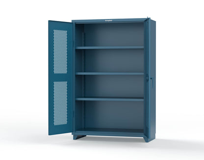 Extra Heavy Duty 14 GA Cabinet with Ventilated (Diamond) Doors - 48 In. W x 24 In. D x 75 In. H - 46-V-243-L-5001