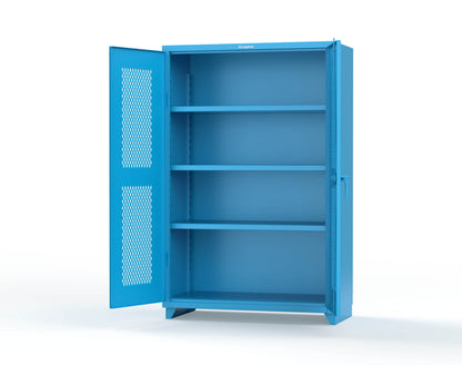 Extra Heavy Duty 14 GA Cabinet with Ventilated (Diamond) Doors - 48 In. W x 24 In. D x 75 In. H - 46-V-243-L-5012