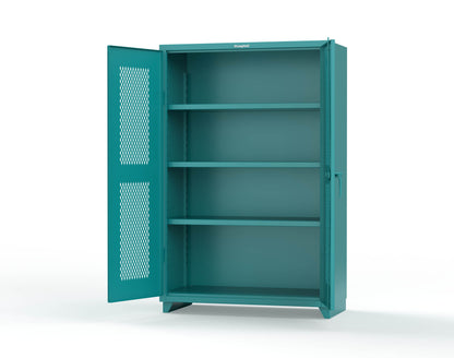 Extra Heavy Duty 14 GA Cabinet with Ventilated (Diamond) Doors - 48 In. W x 24 In. D x 75 In. H - 46-V-243-L-5021