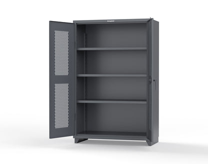 Extra Heavy Duty 14 GA Cabinet with Ventilated (Diamond) Doors - 48 In. W x 24 In. D x 75 In. H - 46-V-243-L-7024
