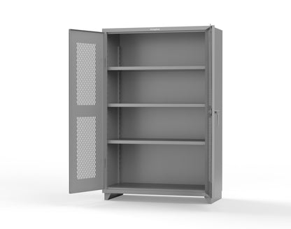 Extra Heavy Duty 14 GA Cabinet with Ventilated (Diamond) Doors - 48 In. W x 24 In. D x 75 In. H - 46-V-243-L-7037