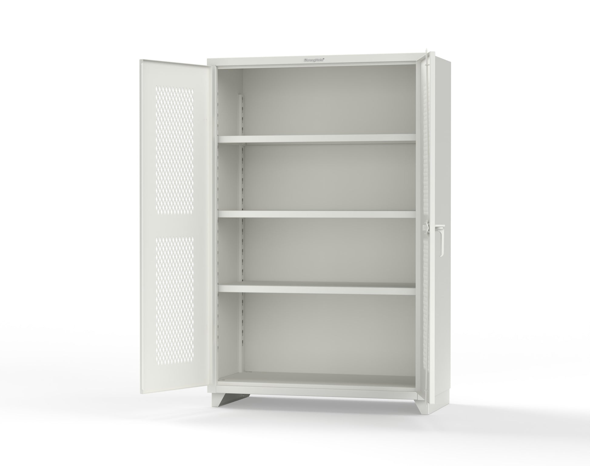 Extra Heavy Duty 14 GA Cabinet with Ventilated (Diamond) Doors - 48 In. W x 24 In. D x 75 In. H - 46-V-243-L-9003