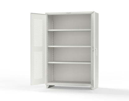 Extra Heavy Duty 14 GA Cabinet with Ventilated (Diamond) Doors - 48 In. W x 24 In. D x 75 In. H - 46-V-243-L-9003