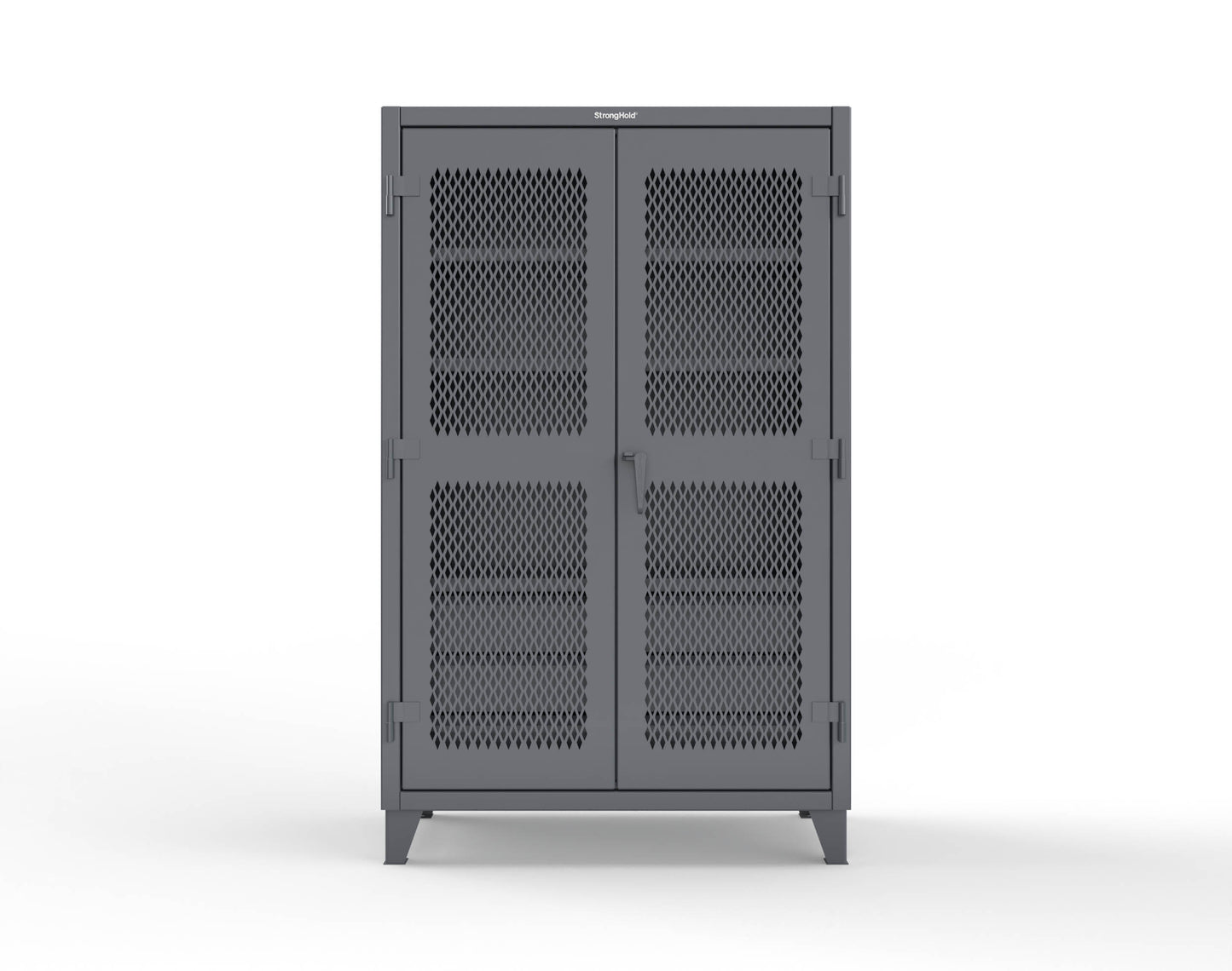 Extreme Duty 12 GA Ventilated (Diamond) Cabinet with 6 Half-Width Drawers, 4 Shelves - 48 In. W x 24 In. D x 78 In. H - 46-V-244-6/5DB-7024