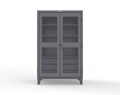 Extreme Duty 12 GA Ventilated (Diamond) Cabinet with 6 Half-Width Drawers, 4 Shelves - 48 In. W x 24 In. D x 78 In. H - 46-V-244-6/5DB-7024