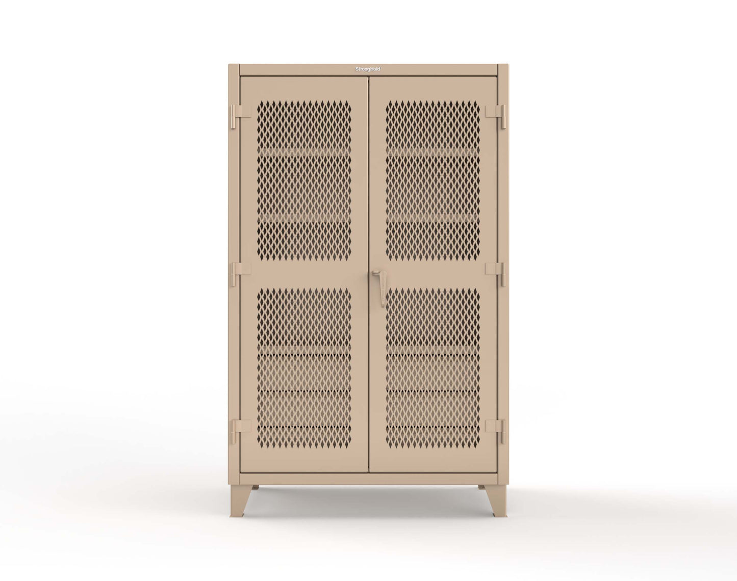 Extreme Duty 12 GA Ventilated (Diamond) Cabinet with 6 Half-Width Drawers, 4 Shelves - 48 In. W x 24 In. D x 78 In. H - 46-V-244-6/5DB-1019