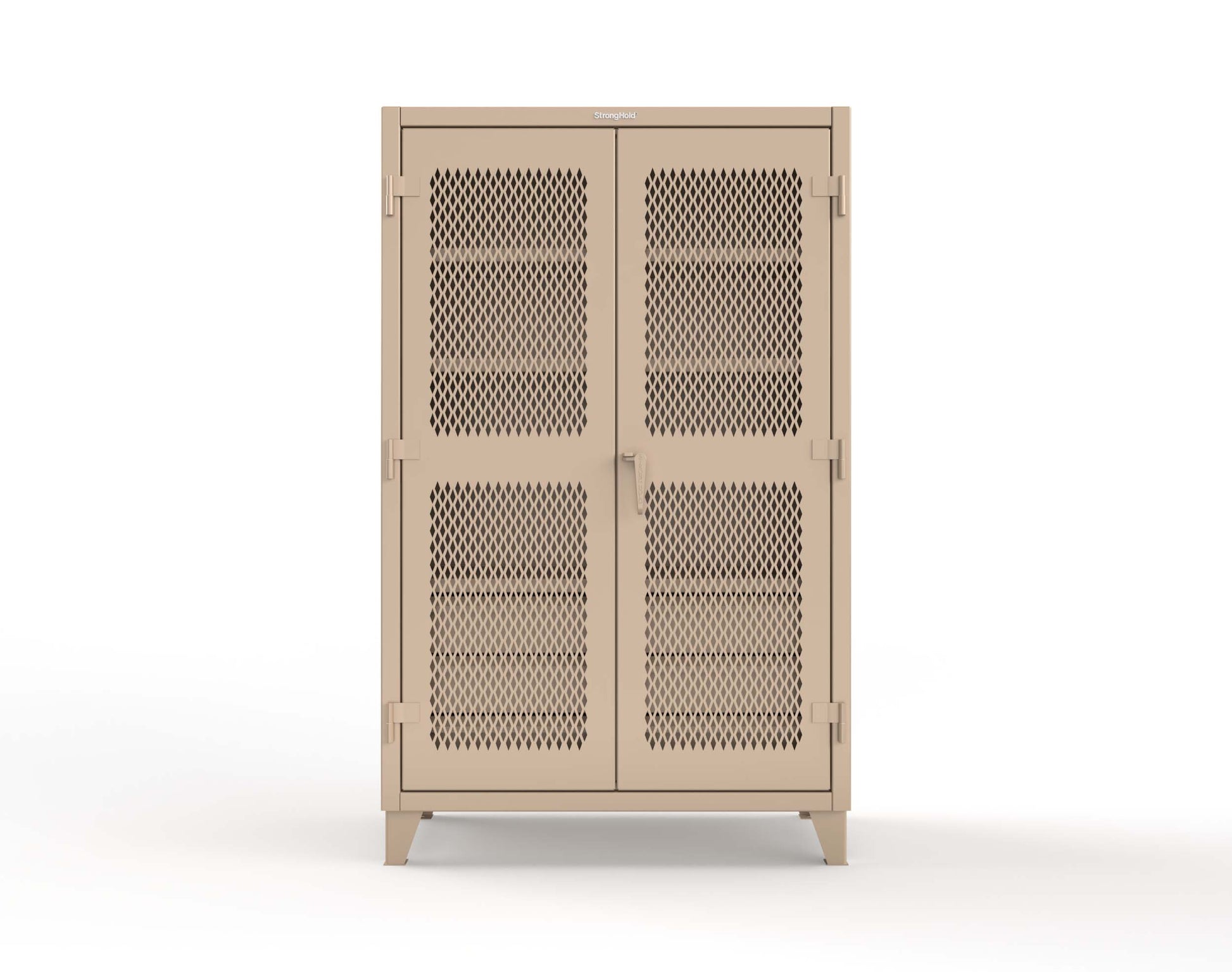 Extreme Duty 12 GA Ventilated (Diamond) Cabinet with 6 Half-Width Drawers, 4 Shelves - 48 In. W x 24 In. D x 78 In. H - 46-V-244-6/5DB-1019