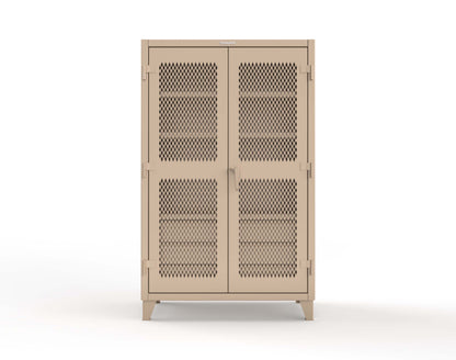 Extreme Duty 12 GA Ventilated (Diamond) Cabinet with 6 Half-Width Drawers, 4 Shelves - 48 In. W x 24 In. D x 78 In. H - 46-V-244-6/5DB-1019