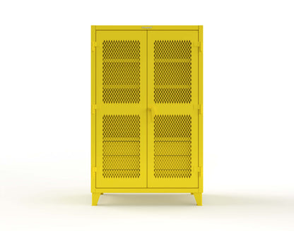 Extreme Duty 12 GA Ventilated (Diamond) Cabinet with 6 Half-Width Drawers, 4 Shelves - 48 In. W x 24 In. D x 78 In. H - 46-V-244-6/5DB-1021
