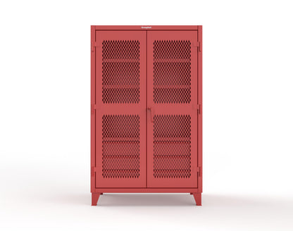 Extreme Duty 12 GA Ventilated (Diamond) Cabinet with 6 Half-Width Drawers, 4 Shelves - 48 In. W x 24 In. D x 78 In. H - 46-V-244-6/5DB-3001