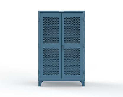 Extreme Duty 12 GA Ventilated (Diamond) Cabinet with 6 Half-Width Drawers, 4 Shelves - 48 In. W x 24 In. D x 78 In. H - 46-V-244-6/5DB-5001