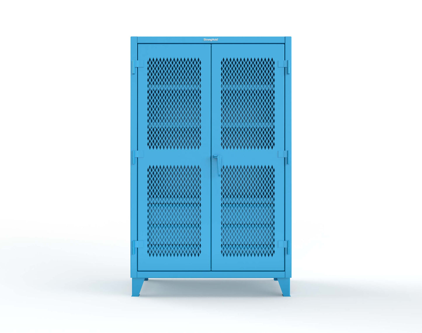 Extreme Duty 12 GA Ventilated (Diamond) Cabinet with 6 Half-Width Drawers, 4 Shelves - 48 In. W x 24 In. D x 78 In. H - 46-V-244-6/5DB-5012