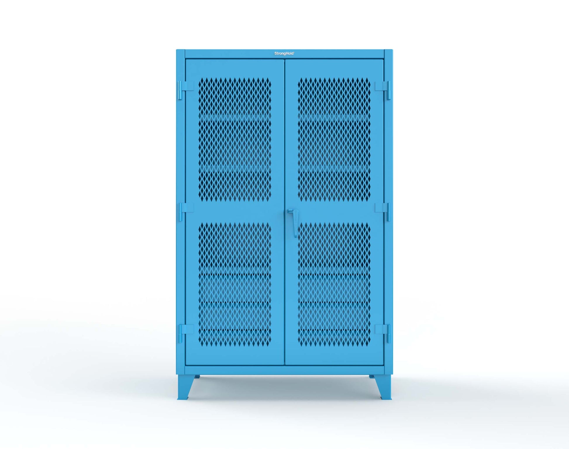 Extreme Duty 12 GA Ventilated (Diamond) Cabinet with 6 Half-Width Drawers, 4 Shelves - 48 In. W x 24 In. D x 78 In. H - 46-V-244-6/5DB-5012