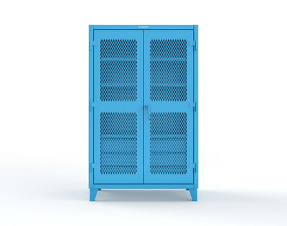 Extreme Duty 12 GA Ventilated (Diamond) Cabinet with 6 Half-Width Drawers, 4 Shelves - 48 In. W x 24 In. D x 78 In. H - 46-V-244-6/5DB-5012