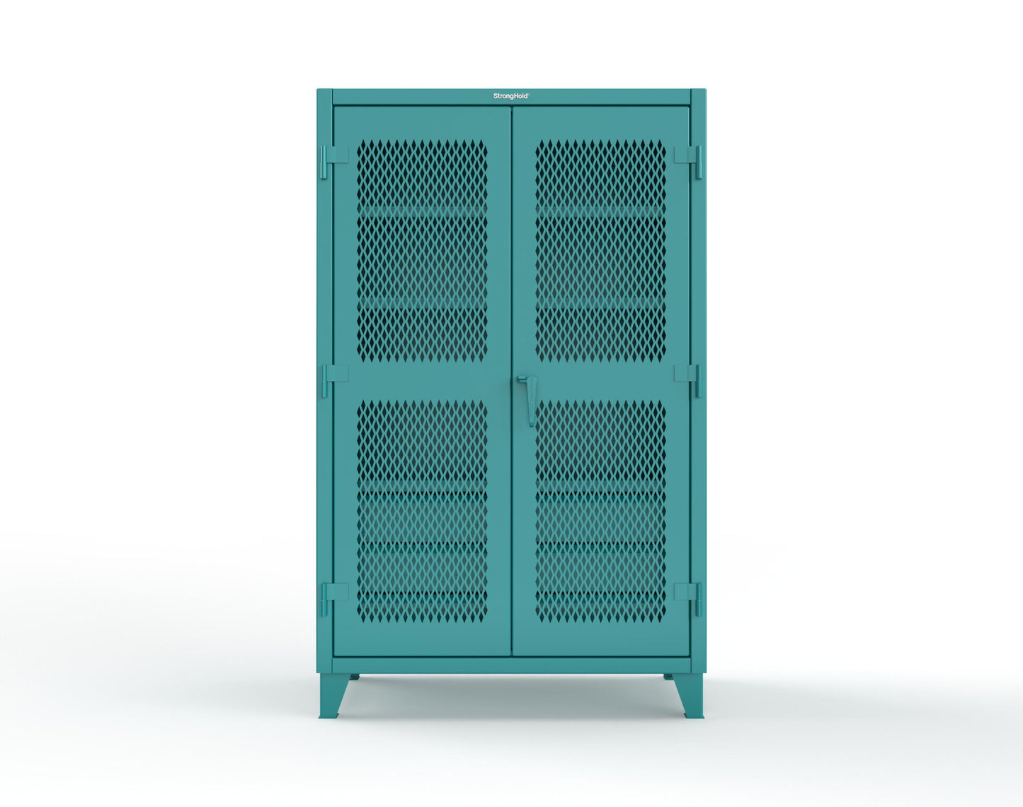 Extreme Duty 12 GA Ventilated (Diamond) Cabinet with 6 Half-Width Drawers, 4 Shelves - 48 In. W x 24 In. D x 78 In. H - 46-V-244-6/5DB-5021
