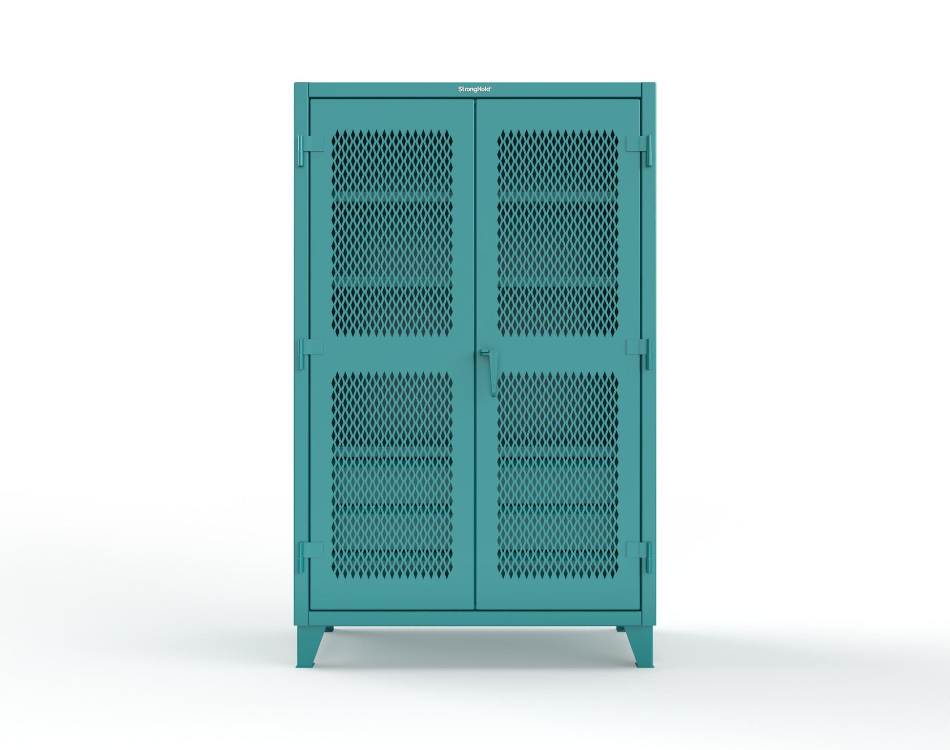 Extreme Duty 12 GA Ventilated (Diamond) Cabinet with 6 Half-Width Drawers, 4 Shelves - 48 In. W x 24 In. D x 78 In. H - 46-V-244-6/5DB-5021