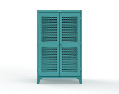Extreme Duty 12 GA Ventilated (Diamond) Cabinet with 6 Half-Width Drawers, 4 Shelves - 48 In. W x 24 In. D x 78 In. H - 46-V-244-6/5DB-5021
