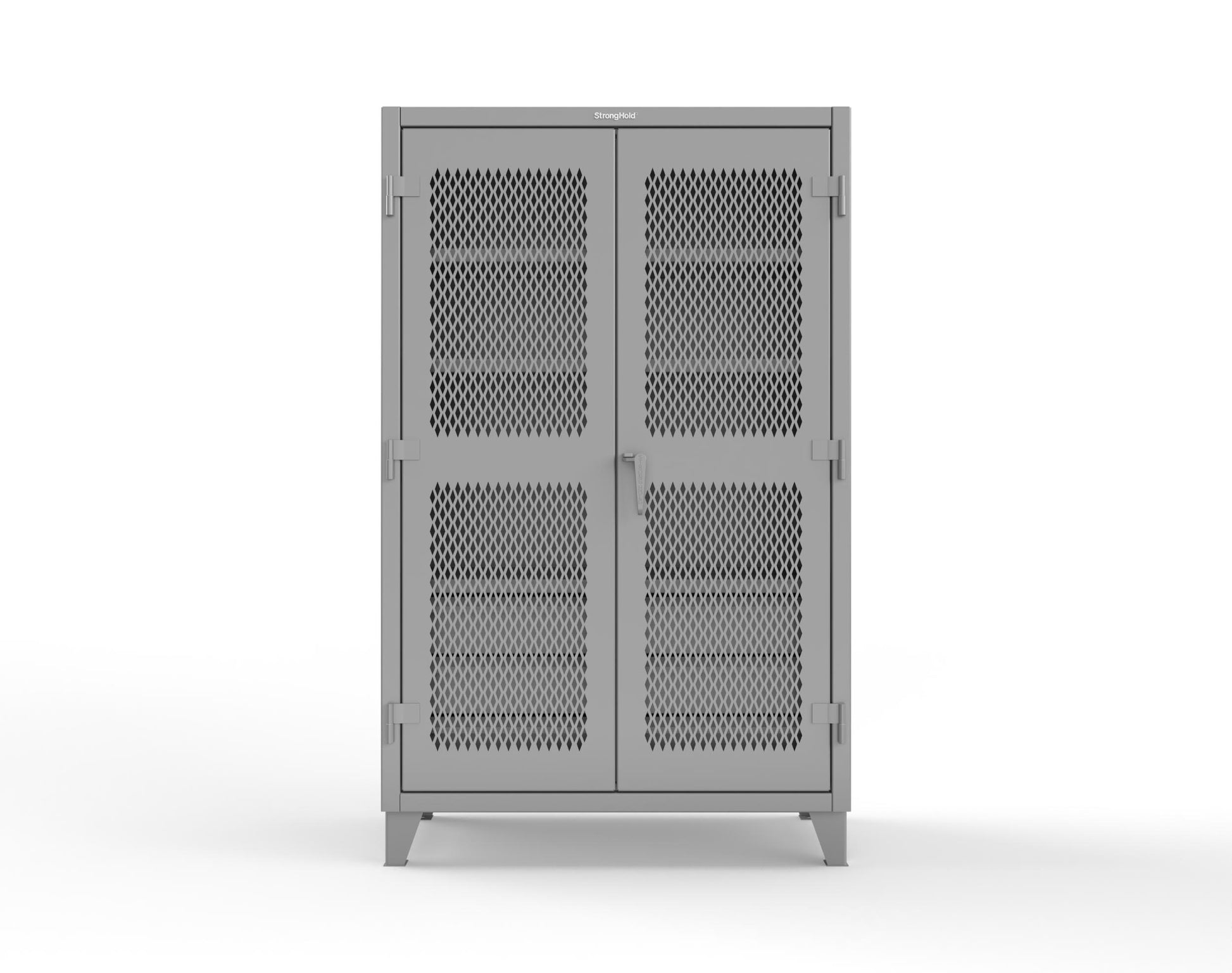 Extreme Duty 12 GA Ventilated (Diamond) Cabinet with 6 Half-Width Drawers, 4 Shelves - 48 In. W x 24 In. D x 78 In. H - 46-V-244-6/5DB-7037
