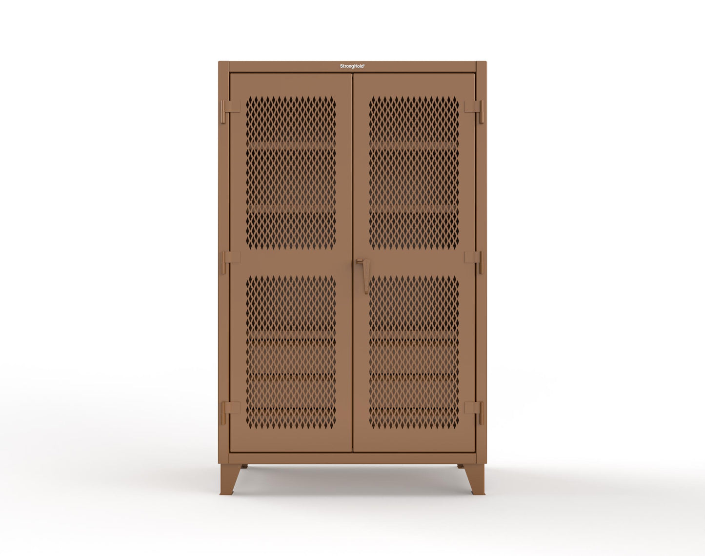 Extreme Duty 12 GA Ventilated (Diamond) Cabinet with 6 Half-Width Drawers, 4 Shelves - 48 In. W x 24 In. D x 78 In. H - 46-V-244-6/5DB-8008