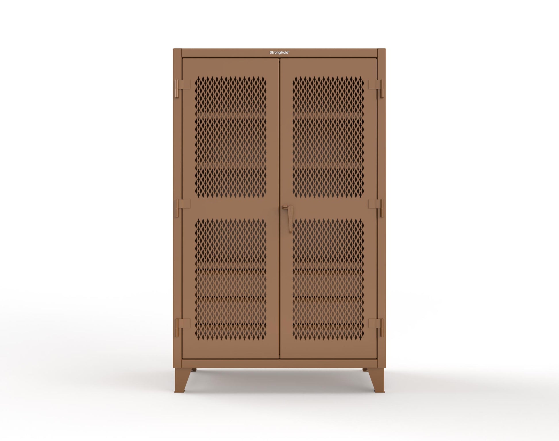 Extreme Duty 12 GA Ventilated (Diamond) Cabinet with 6 Half-Width Drawers, 4 Shelves - 48 In. W x 24 In. D x 78 In. H - 46-V-244-6/5DB-8008