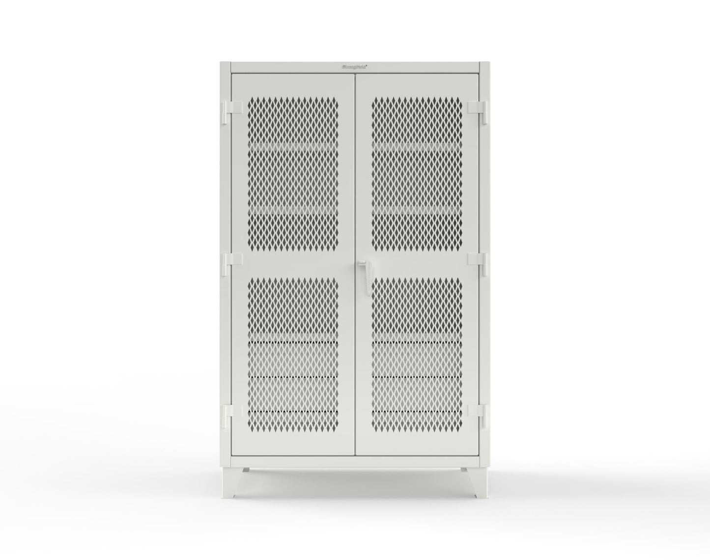 Extreme Duty 12 GA Ventilated (Diamond) Cabinet with 6 Half-Width Drawers, 4 Shelves - 48 In. W x 24 In. D x 78 In. H - 46-V-244-6/5DB-9003
