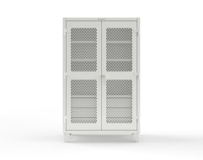 Extreme Duty 12 GA Ventilated (Diamond) Cabinet with 6 Half-Width Drawers, 4 Shelves - 48 In. W x 24 In. D x 78 In. H - 46-V-244-6/5DB-9003