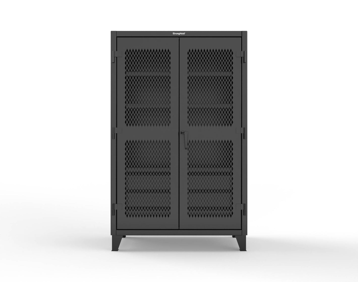 Extreme Duty 12 GA Ventilated (Diamond) Cabinet with 6 Half-Width Drawers, 4 Shelves - 48 In. W x 24 In. D x 78 In. H - 46-V-244-6/5DB-9005
