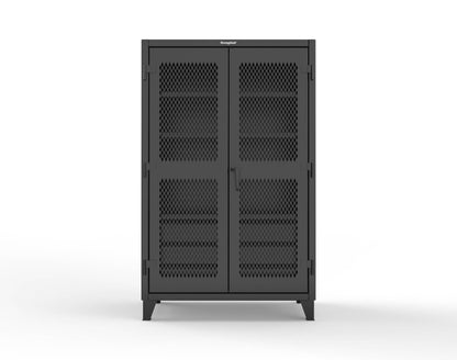 Extreme Duty 12 GA Ventilated (Diamond) Cabinet with 6 Half-Width Drawers, 4 Shelves - 48 In. W x 24 In. D x 78 In. H - 46-V-244-6/5DB-9005