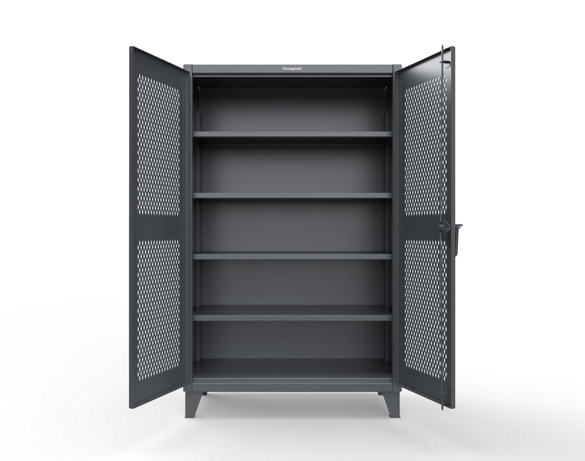 Extreme Duty 12 GA Cabinet with Ventilated (Diamond) Doors - 48 In. W x 24 In. D x 78 In. H - 46-V-244-7024