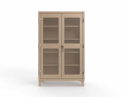 Extreme Duty 12 GA Cabinet with Ventilated (Diamond) Doors - 48 In. W x 24 In. D x 78 In. H - 46-V-244-1019