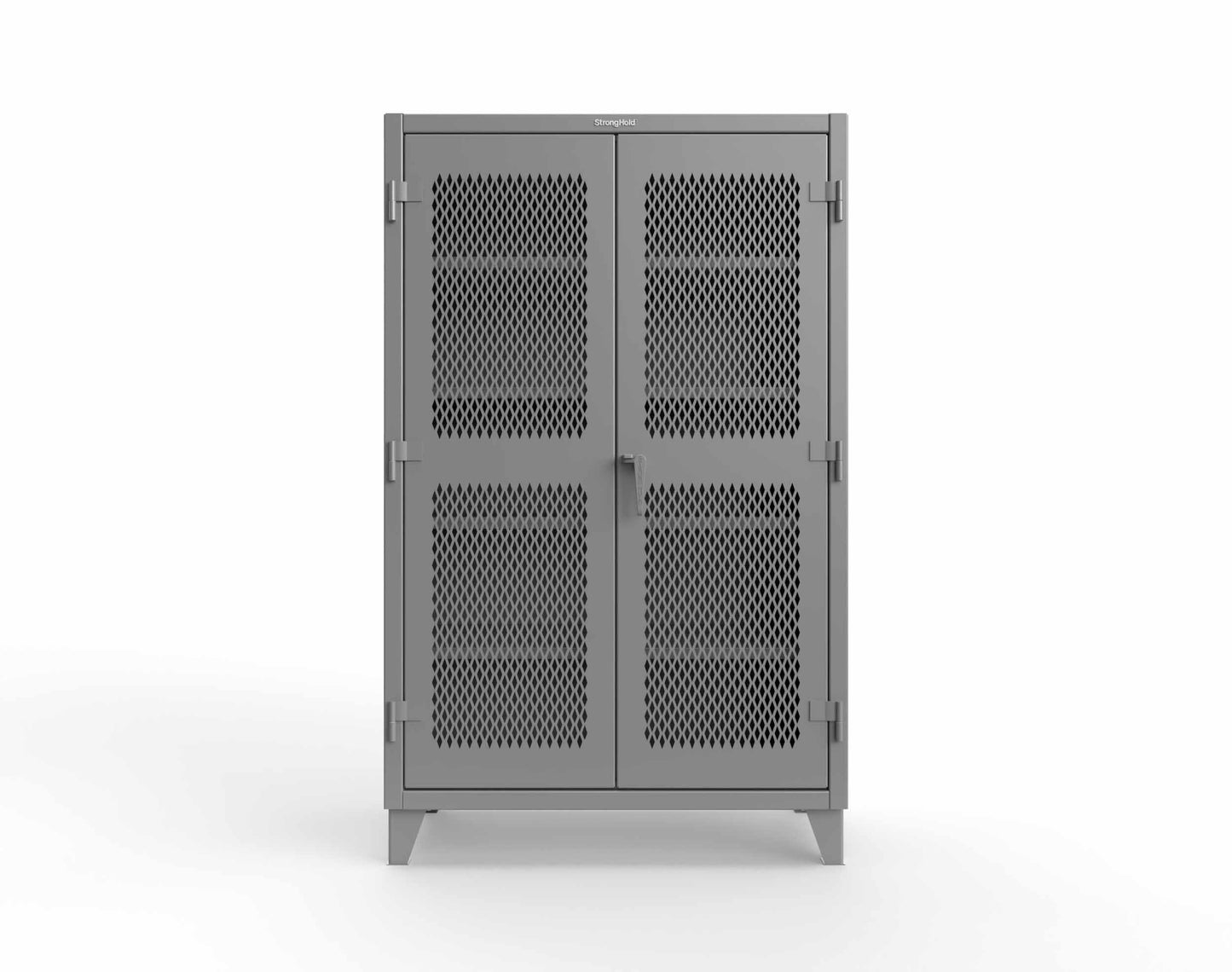 Extreme Duty 12 GA Cabinet with Ventilated (Diamond) Doors - 48 In. W x 24 In. D x 78 In. H - 46-V-244-7037