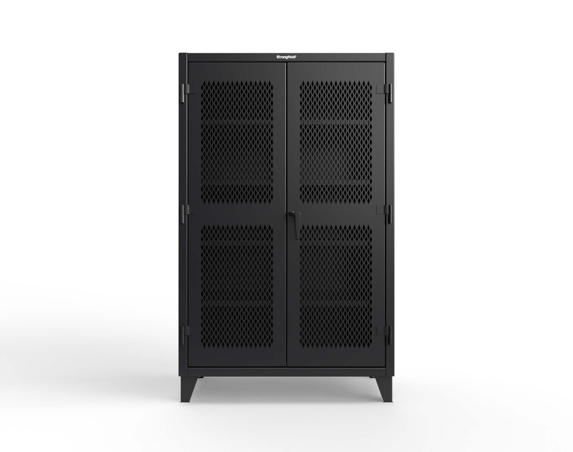 Extreme Duty 12 GA Cabinet with Ventilated (Diamond) Doors - 48 In. W x 24 In. D x 78 In. H - 46-V-244-9005