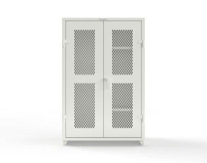 Extra Heavy Duty 14 GA Ventilated (Diamond) Janitorial Cabinet with 3 Shelves - 48 In. W x 24 In. D x 75 In. H - 46-V-BC-243-L-9003
