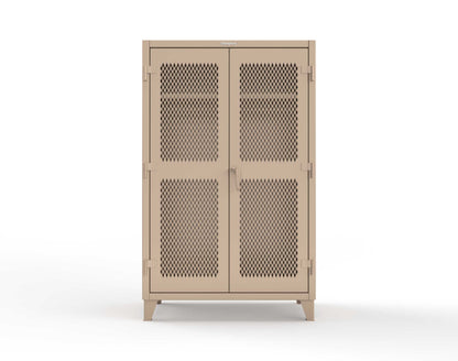 Extreme Duty 12 GA Uniform Ventilated (Diamond) Cabinet with Hanger Rod, 1 Shelf - 48 In. W x 24 In. D x 78 In. H - 46-V-WR-241-1019