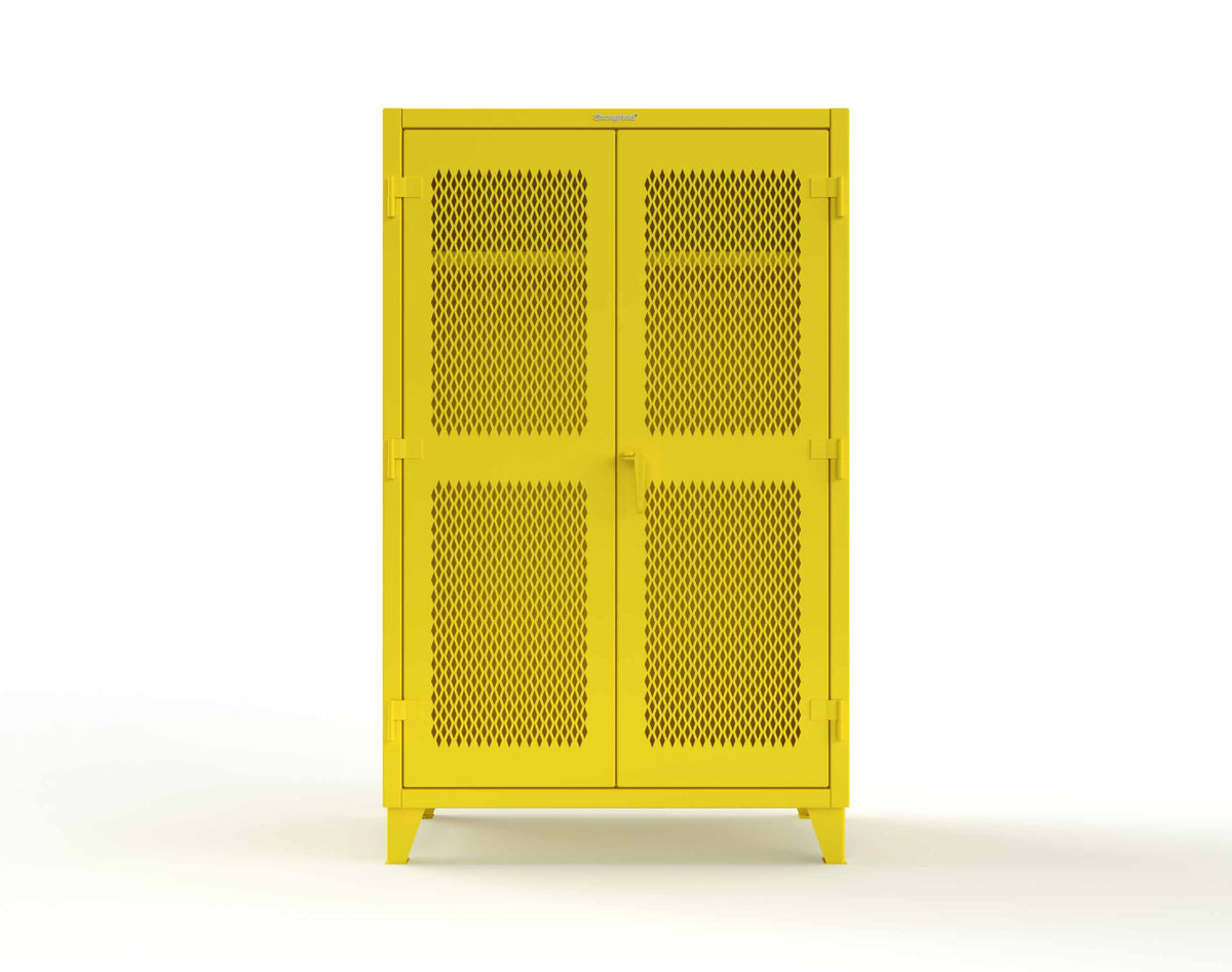 Extreme Duty 12 GA Uniform Ventilated (Diamond) Cabinet with Hanger Rod, 1 Shelf - 48 In. W x 24 In. D x 78 In. H - 46-V-WR-241-1023