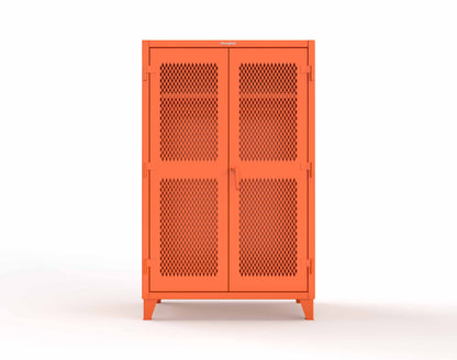 Extreme Duty 12 GA Uniform Ventilated (Diamond) Cabinet with Hanger Rod, 1 Shelf - 48 In. W x 24 In. D x 78 In. H - 46-V-WR-241-2004
