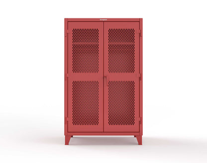 Extreme Duty 12 GA Uniform Ventilated (Diamond) Cabinet with Hanger Rod, 1 Shelf - 48 In. W x 24 In. D x 78 In. H - 46-V-WR-241-3001