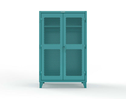 Extreme Duty 12 GA Uniform Ventilated (Diamond) Cabinet with Hanger Rod, 1 Shelf - 48 In. W x 24 In. D x 78 In. H - 46-V-WR-241-5021