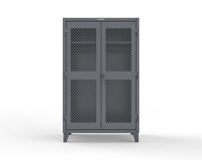 Extreme Duty 12 GA Uniform Ventilated (Diamond) Cabinet with Hanger Rod, 1 Shelf - 48 In. W x 24 In. D x 78 In. H - 46-V-WR-241-7024