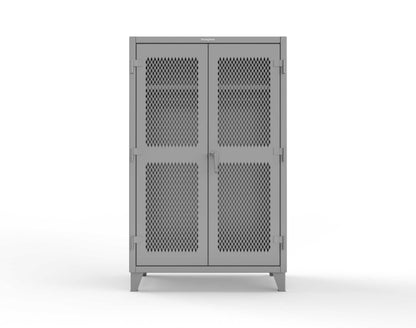 Extreme Duty 12 GA Uniform Ventilated (Diamond) Cabinet with Hanger Rod, 1 Shelf - 48 In. W x 24 In. D x 78 In. H - 46-V-WR-241-7037