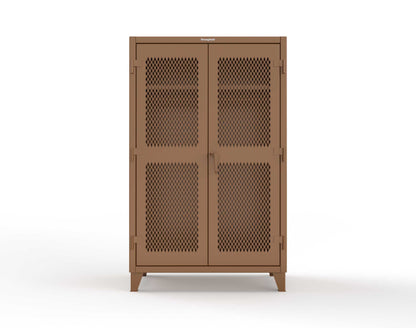 Extreme Duty 12 GA Uniform Ventilated (Diamond) Cabinet with Hanger Rod, 1 Shelf - 48 In. W x 24 In. D x 78 In. H - 46-V-WR-241-8025