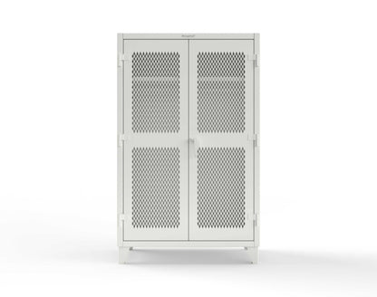 Extreme Duty 12 GA Uniform Ventilated (Diamond) Cabinet with Hanger Rod, 1 Shelf - 48 In. W x 24 In. D x 78 In. H - 46-V-WR-241-9003