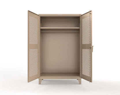 Extreme Duty 12 GA Uniform Ventilated (Diamond) Cabinet with Hanger Rod, 1 Shelf - 48 In. W x 24 In. D x 78 In. H - 46-V-WR-241-1019