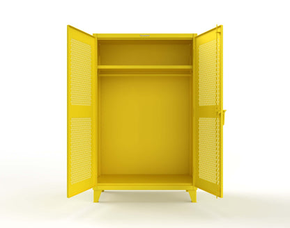 Extreme Duty 12 GA Uniform Ventilated (Diamond) Cabinet with Hanger Rod, 1 Shelf - 48 In. W x 24 In. D x 78 In. H - 46-V-WR-241-1023