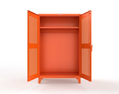 Extreme Duty 12 GA Uniform Ventilated (Diamond) Cabinet with Hanger Rod, 1 Shelf - 48 In. W x 24 In. D x 78 In. H - 46-V-WR-241-2004